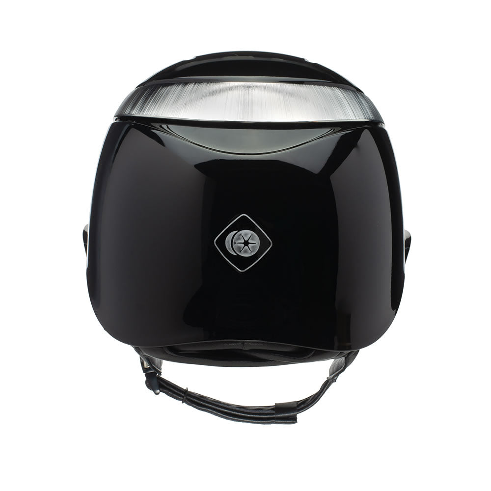 Charles Owen Halo Luxe Wide Peak Black Gloss/Platinum Helmet