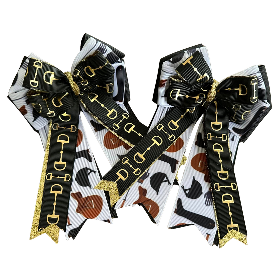 FabbyFab &quot;Black Tan Plaid&quot; Show Bows