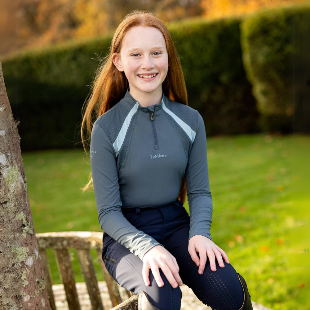 LeMieux Young Rider Mia Mesh Base Layer, Petrol