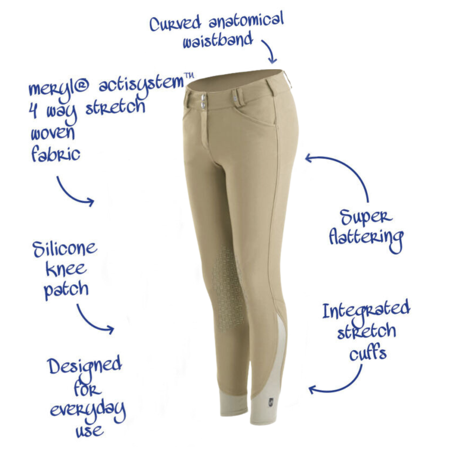Tredstep Symphony Nero II Knee Patch Breech, Taupe
