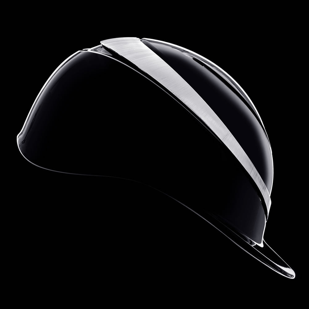 Charles Owen Halo Luxe Wide Peak Black Gloss/Platinum Helmet